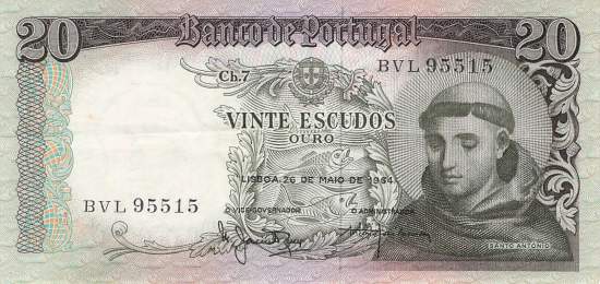 20 Escudos 26.5.1964